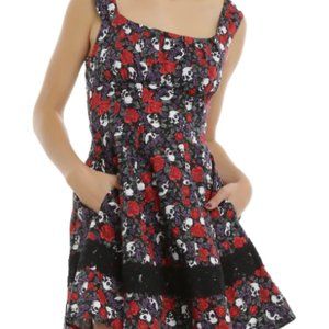 Hot Topic Skull, Roses, and Violets Dress Size L
